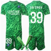 Camiseta Paris Saint-Germain Matvei Safonov #39 Portero Primera Equipación Replica 2024-25 para niños mangas cortas (+ Pantalones cortos)